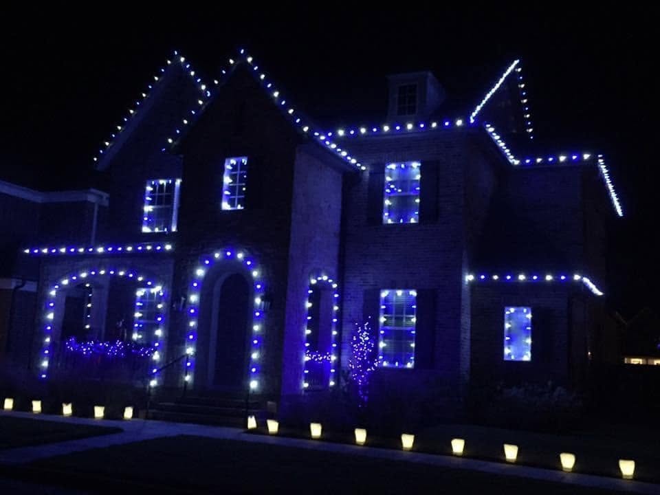Christmas light installation display