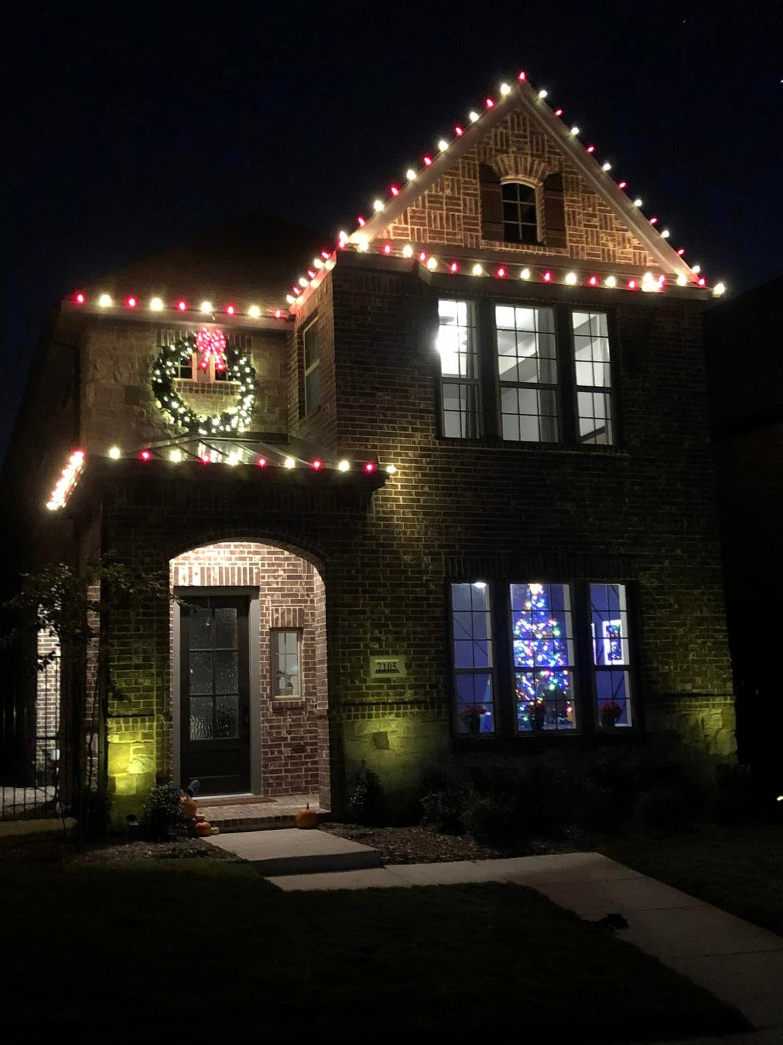 Christmas light installation display
